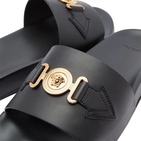 versace black medusa pool slides|Versace Medusa head sneakers.